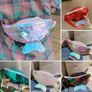 Kids Girls Sequin Shoulder Crossbody Bag Mermaid Small Bag