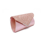 Women Satin Glitter Sequines Long Clutch Evening Wedding Prom Handbag