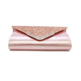 Women Satin Glitter Sequines Long Clutch Evening Wedding Prom Handbag