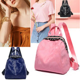 Women PU Leather Satchel Backpack Camo Letter Printed Shoulder Bag