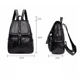 Women Faux Leather Tassle Backpacks Rucksack Shoulder Bag
