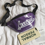 Candy Printed PU Leather Waist Fanny Pack Travel Hip Bum Bag