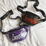 Candy Printed PU Leather Waist Fanny Pack Travel Hip Bum Bag