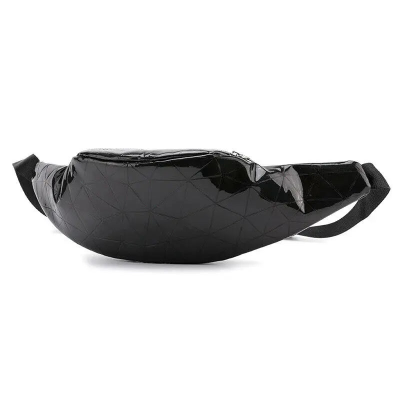 Glitter Laser Plaid Fanny Pack Money Belt Bag