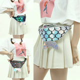 Colorful Laser Sequin Mermaid Fish Tail Waist Bag
