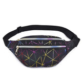 Women Girl Fanny Pack Leather Waist Bag Travel Bag Waist Bag Pink Silver