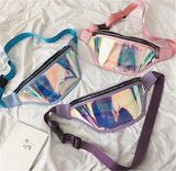 PVC Waterproof Transparent Belt Bum Bag Punk Holographic Fanny Pack
