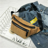 Solid Women Corduroy Waist Fanny Packs Belt Bag Travel Hip Bum Bag