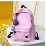 Solid backpack girl school bags for teenage College wind Women SchoolBag