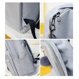 Solid backpack girl school bags for teenage College wind Women SchoolBag