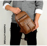 Summer Retro Chest Bag USB Men's Bag Casual Backpack Shoulder Zipper Messenger B