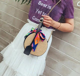 Summer Round Straw Beach Bag Portable Beach Bag