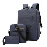 USB Charging Canvas Backpack 3 Pcs/set Schoolbag For Teenagers