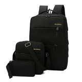 USB Charging Canvas Backpack 3 Pcs/set Schoolbag For Teenagers