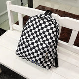 Plaid Nylon Female Travel Daypack Laptop Backpack