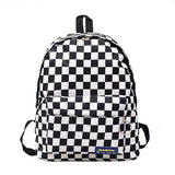 Plaid Nylon Female Travel Daypack Laptop Backpack