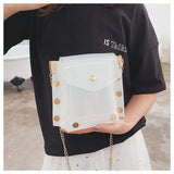 Clear Jelly Crossbody Bag Women Chain Clutch Party Shoulder