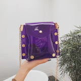 Clear Jelly Crossbody Bag Women Chain Clutch Party Shoulder