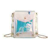 Clear Jelly Crossbody Bag Women Chain Clutch Party Shoulder