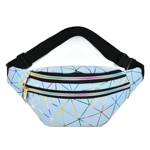 Holographic Women's Belt Bag Laser Fanny Pack Silver Pink Wallet Waist Packs
