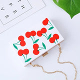 Watermelon Cherry Acrylic Box Clutch Purse Shoulder Handbag