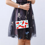 Watermelon Cherry Acrylic Box Clutch Purse Shoulder Handbag