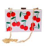 Watermelon Cherry Acrylic Box Clutch Purse Shoulder Handbag