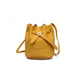 Leather String Handbags Bucket Shoulder Bags Ladies Cross Body Bags
