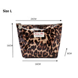 Leopard Cotton Zipper Makeup Bag for Women