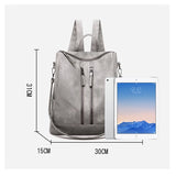 Women PU Leather Backpack High Rucksacks For Girl Solid Travel Bagpack