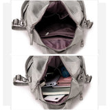 Women PU Leather Backpack High Rucksacks For Girl Solid Travel Bagpack