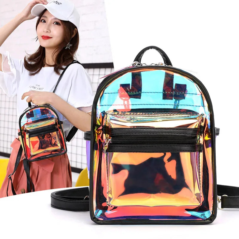 Mini Laser Holographic Backpack Girls School Bag