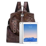 Women's Leather Backpack Girl School Shoulder Bag Bagpack Mochila