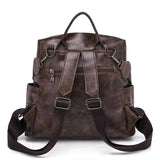 Women's Leather Backpack Girl School Shoulder Bag Bagpack Mochila