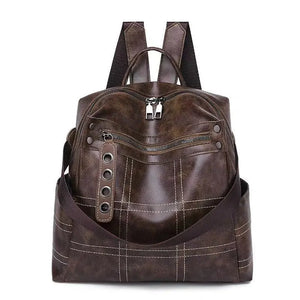 Women's Leather Backpack Girl School Shoulder Bag Bagpack Mochila