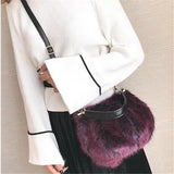 Winter Faux Fur Shoulder Bag - Party Tote Bag for Women