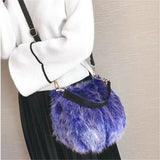 Winter Faux Fur Shoulder Bag - Party Tote Bag for Women