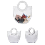 2pcs Set Transparent PVC Jelly Bucket Bag Mother Luggage Women's Handbags