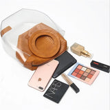 2pcs Set Transparent PVC Jelly Bucket Bag Mother Luggage Women's Handbags