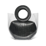 2pcs Set Transparent PVC Jelly Bucket Bag Mother Luggage Women's Handbags