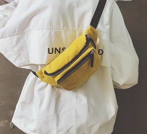 Women's Corduroy Waist Bag for Casual Shoulder
