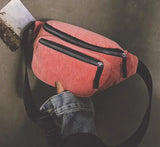 Women's Corduroy Waist Bag for Casual Shoulder