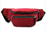 Women's Corduroy Waist Bag for Casual Shoulder
