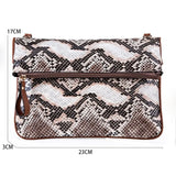 Women's Snakeskin Messenger Shoulder Bag Clutch Bag LS114