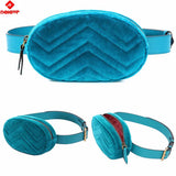 Women Leather Belt Bag Waist Bag Fanny Pack Red Beige