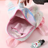3D Cartoon Unicorn Backpacks Soft Plush Women Bags Girls School Bags