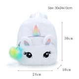 3D Cartoon Unicorn Backpacks Soft Plush Women Bags Girls School Bags