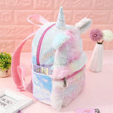 3D Cartoon Unicorn Backpacks Soft Plush Women Bags Girls School Bags