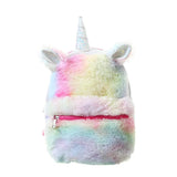 3D Cartoon Unicorn Backpacks Soft Plush Women Bags Girls School Bags