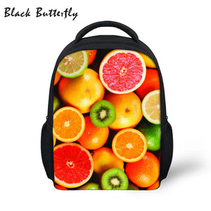 Kids Fruit Pattern School Backpack Orange Book Bag